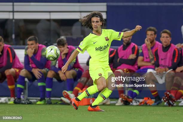 Barcelona defender Marc Cucurella prepares to receive a pass during the International Champions Cup between FC Barcelona and AS Roma on July 31, 2018...