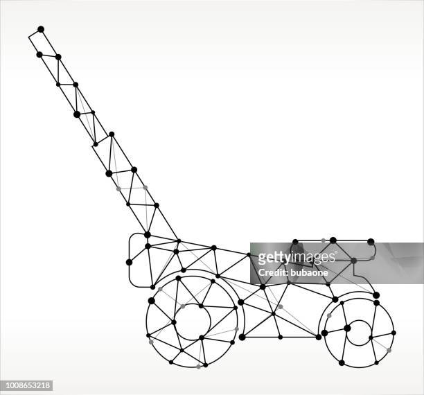 lawn mower  triangle node black and white pattern - mower stock illustrations