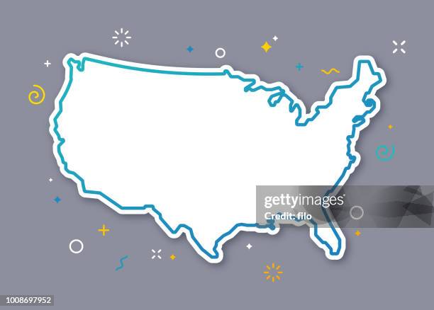 united states outline map - usa outline map stock illustrations