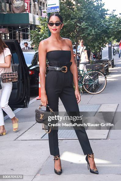 Laura Harrier is seen on July 31, 2018 in New York City. News Photo