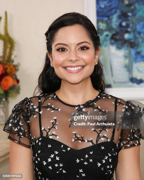 Actress Melissa Carcache visits Hallmark's "Home & Family" at Universal Studios Hollywood on July 31, 2018 in Universal City, California.