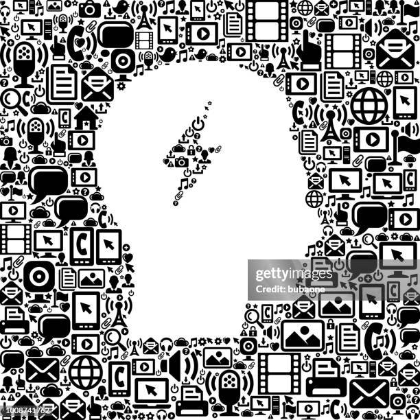 electric mind internet communication technology vector icon pattern - screw head stock illustrations