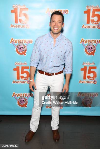 John Tartaglia attends the 'Avenue Q' - 15th Anniversary Performance Celebration at Novotel on July 31, 2018 in New York City.