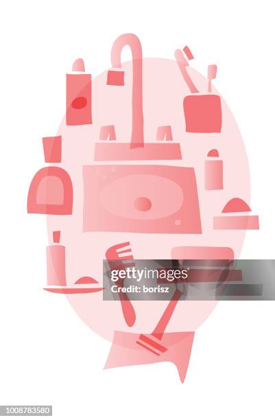 bathroom - empty toothpaste tube stock illustrations