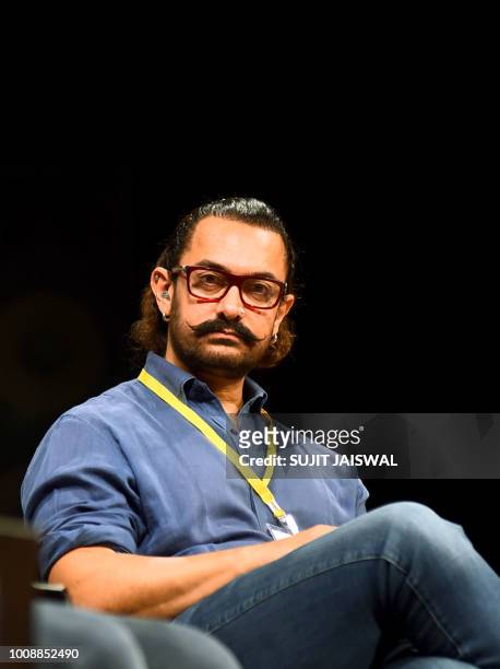 Bollywood actor Aamir Khan attends the 5th Indian Screenwriters Conference in Mumbai on August 1, 2018.