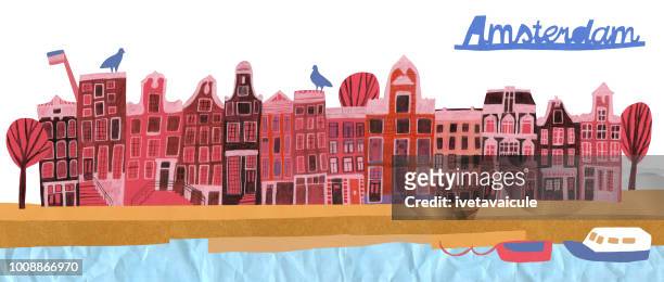 amsterdam  - paper city stock-grafiken, -clipart, -cartoons und -symbole