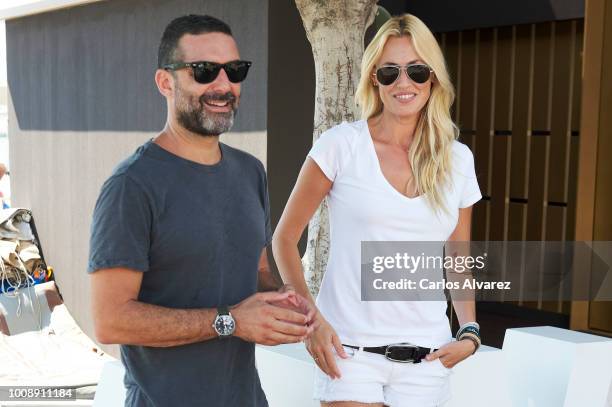 Singers Carolina Cerezuela and Jaume Anglada attend the 37th Copa del Rey Mapfre Sailing Cup on August 1, 2018 in Palma de Mallorca, Spain.