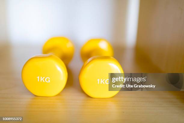 May 25: 1 kg dumbbells in a physiotherapy practice on May 25, 2018 in BONN, GERMANY.