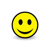 Smiley yellow icon. Vector emoticon happy face.