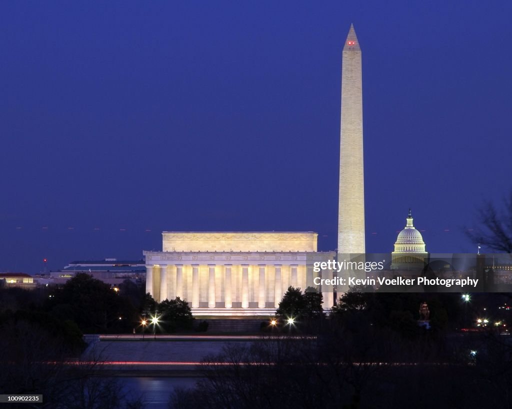 Monuments and Capitol at Twilight