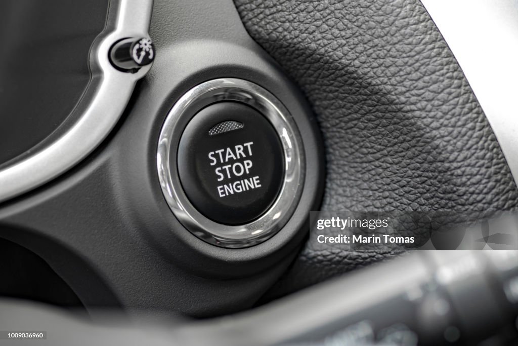 Modern car engine start switch
