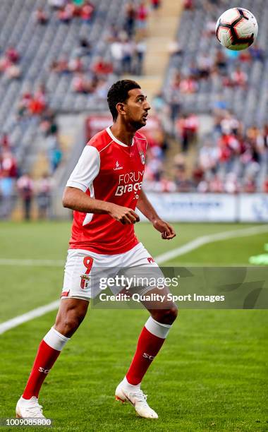 Ahmed Hassan Mahgoub of SC Braga in action prior to the Pre-season friendly match between Sporting Braga and Celta de Vigo at the Estadio AXA on July...