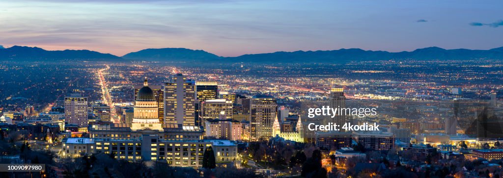 Salt Lake City at Dawn Panorama