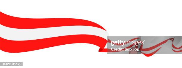 österreich - band vektor flache flaggensymbol - austria flag stock-grafiken, -clipart, -cartoons und -symbole