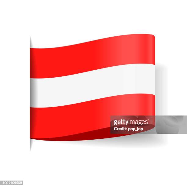 austria - tag label flag vector flat icon - austria flag stock illustrations