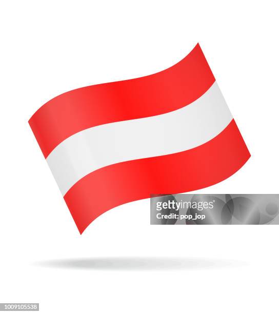 österreich - winken flaggensymbol vektor glänzend - austria flag stock-grafiken, -clipart, -cartoons und -symbole