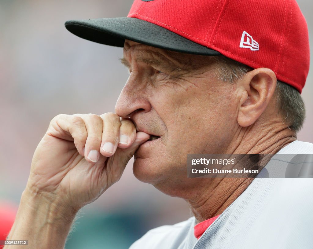 James Riggleman Interim manager Jim Riggleman of the Cincinnati Reds watches his team ...