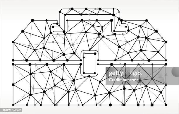 tool box triangle node black and white pattern - triangle instrument stock illustrations