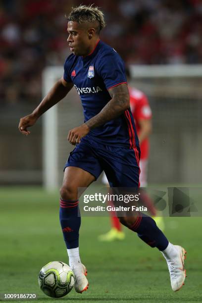 Mariano Diaz from Lyon in action during the International Champions Cup match between SL Benfica and Lyon at Estadio Algarve on August 1, 2018 in...