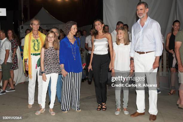 Princess Elena, Princess Leonor of Spain, Princess Irene of Greece, Queen Sofia, Queen Letizia of Spain, Princess Sofia of Spain and King Felipe VI...