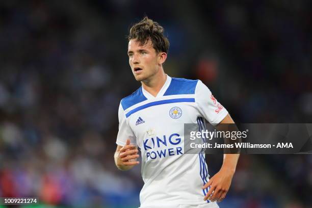 Ben Chilwell of Leicester City during the Pre-Season Friendly between Leicester City and Valencia at The King Power Stadium on August 1, 2018 in...