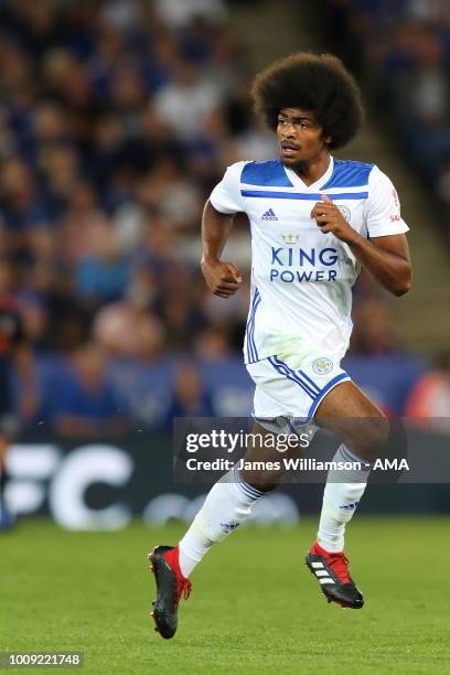 Hamza Choudhury of Leicester City during the Pre-Season Friendly between Leicester City and Valencia at The King Power Stadium on August 1, 2018 in...