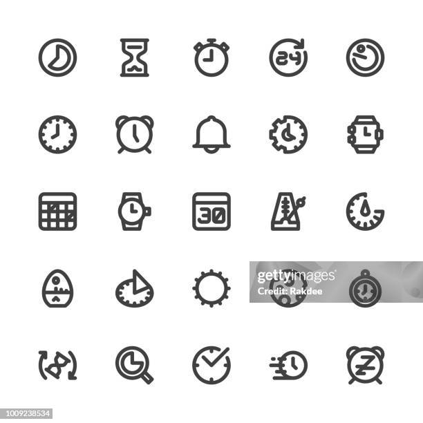 time icons - bold line series - daylight savings stock illustrations