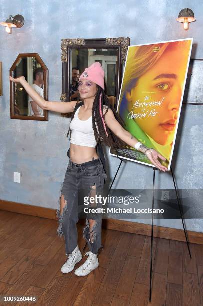Actress Sasha Lane attends the after party for the New York screening of "The Miseducation Of Cameron Post" at Cinema 123 on August 1, 2018 in New...