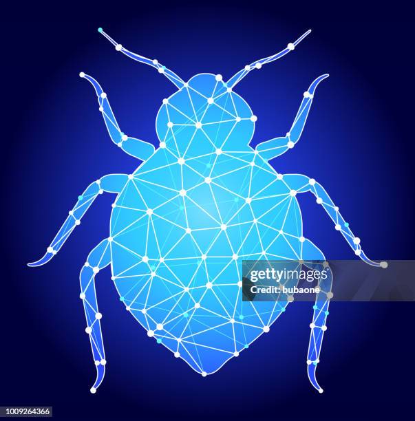 bedbug blue triangle node vector pattern - bed bug stock illustrations