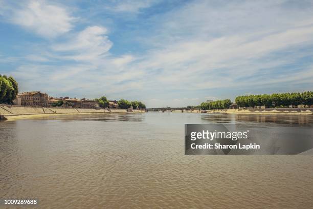 river rhone in arles - rhone river stock pictures, royalty-free photos & images