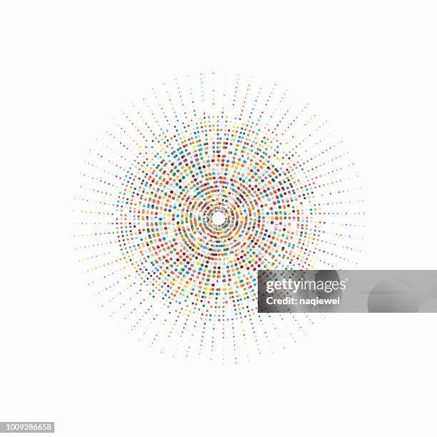 colorful dots circle pattern - pixelated vector stock illustrations