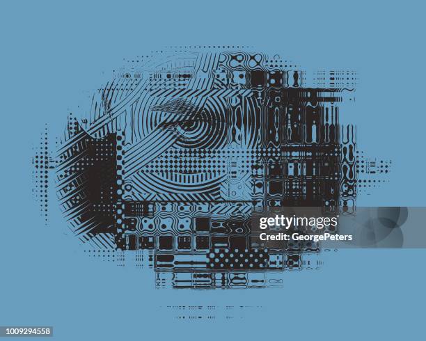 glitch technique of angry woman's face - concentration stock illustrations stock illustrations