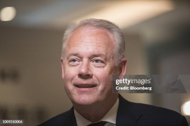 Kevin Johnson, chief executive officer of Starbucks Corp., speaks during a Bloomberg Television interview in Shanghai, China, on Thursday, Aug. 2,...