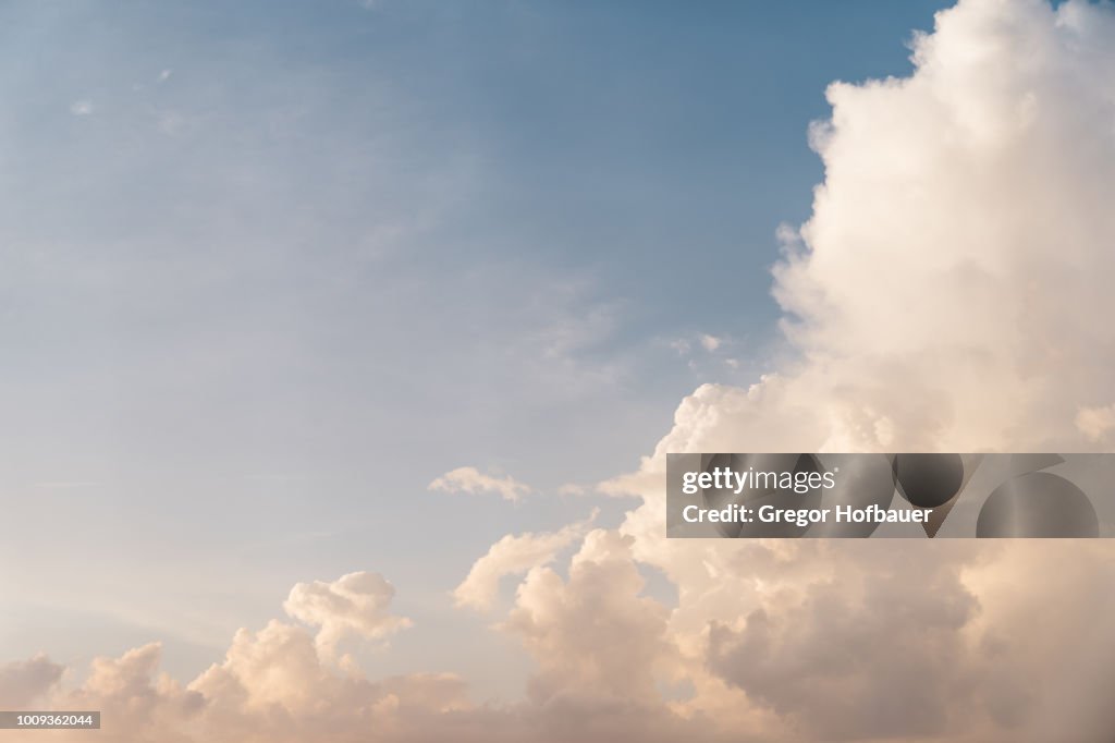 Sunset Clouds with Hazy Blue Sky