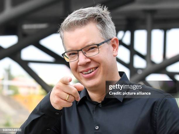 August 2018, Germany, Berlin: Investor Frank Thelen pictured at a press event for the start of the new season of the VOX TV show "Die Hoehle der...