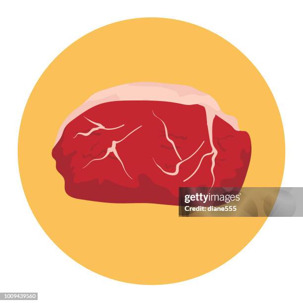 flat design style meat icon - roast beef - roast beef stock illustrations