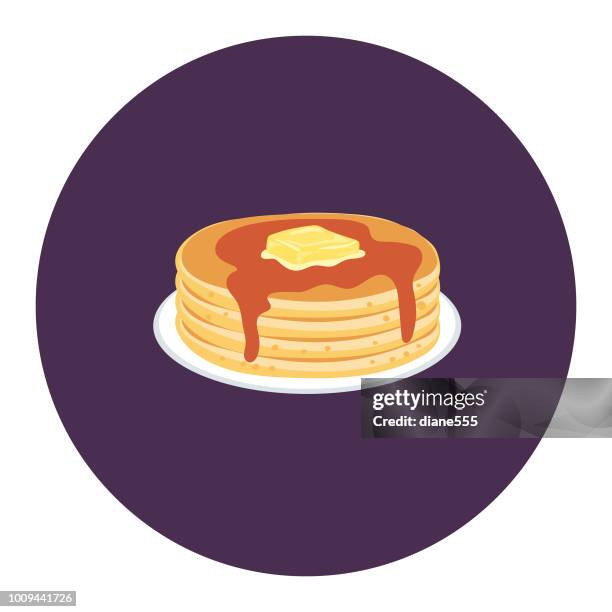 cute breakfast food icon - pancakes - pancake stock illustrations