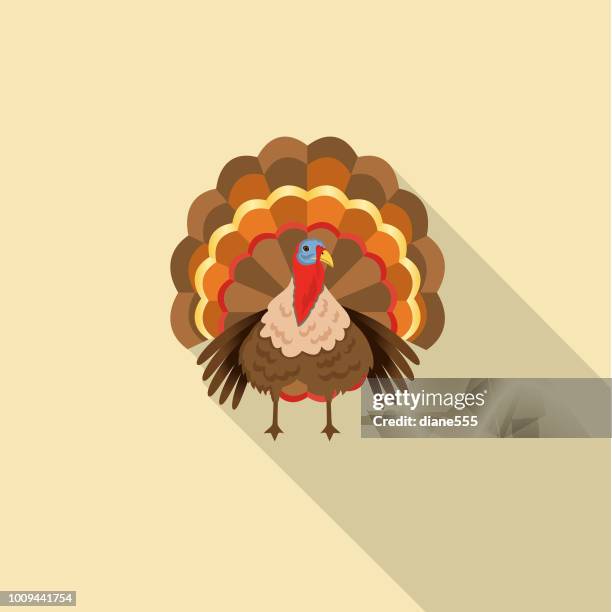 stockillustraties, clipart, cartoons en iconen met schattige herfst icoon - turkije - kalkoen