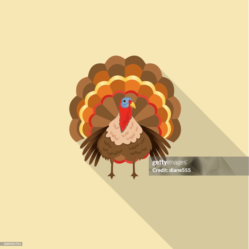 Cute Autumn Icon - Turkey