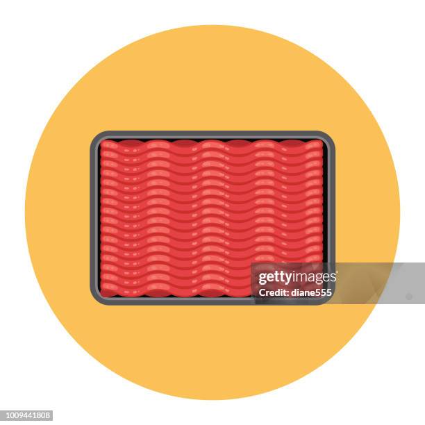 flat design style meat icon - ground beef - cooked ground beef stock illustrations