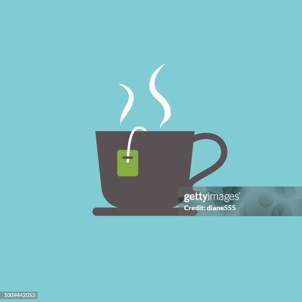 cute breakfast food icon - teacup - tea hot drink stock illustrations