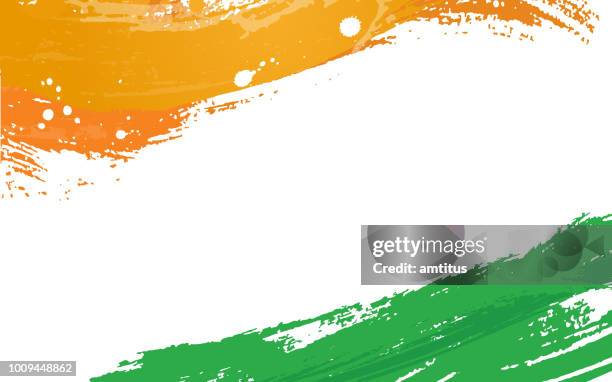 tricolor brush stroke - republic day india stock illustrations