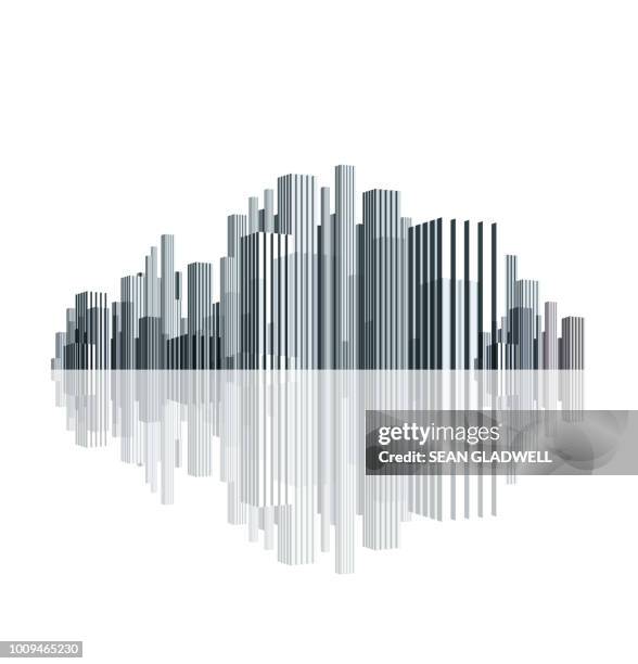 3d city reflection - bar code stock pictures, royalty-free photos & images