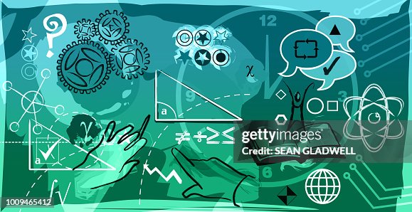 Educational Science And Mathematics Collage Illustration High-Res Stock ...