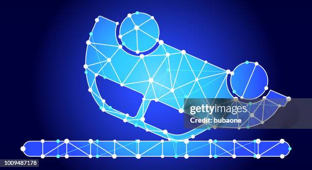 car flipped upside down blue triangle node vector pattern - upside down stock illustrations