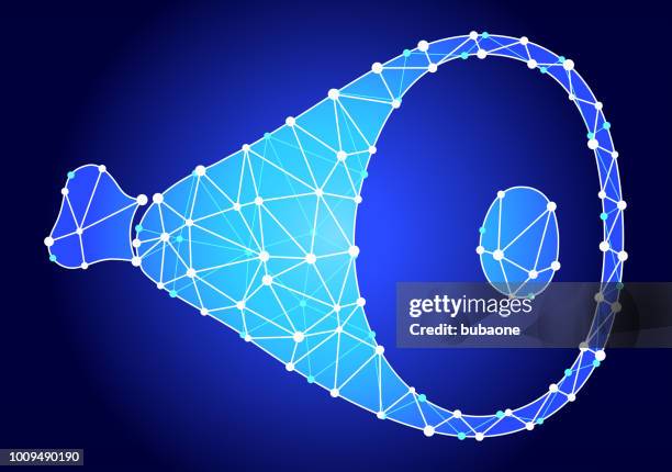 ham leg blue triangle node vector pattern - pork leg stock illustrations