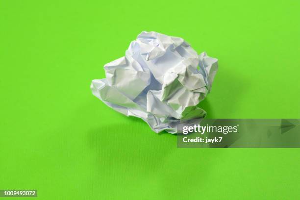 crumpled paper ball - papierkugel stock-fotos und bilder