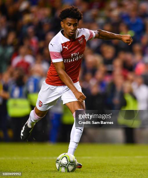 Dublin , Ireland - 1 August 2018; Reiss Nelson of Arsenal during the International Champions Cup match between Arsenal and Chelsea at the Aviva...