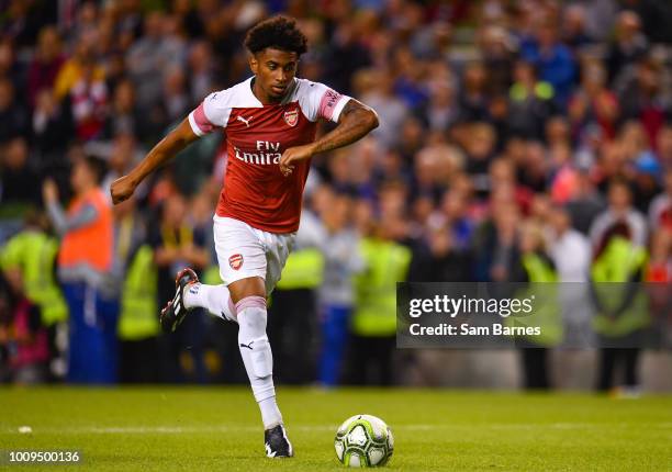 Dublin , Ireland - 1 August 2018; Reiss Nelson of Arsenal during the International Champions Cup match between Arsenal and Chelsea at the Aviva...