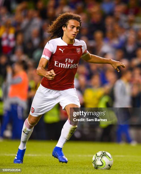 Dublin , Ireland - 1 August 2018; Mattéo Guendouzi of Arsenal during the International Champions Cup match between Arsenal and Chelsea at the Aviva...